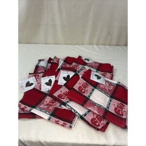 10 NWT Natural Impressions 100% Cotton Holiday Cheer Napkins Snowman Holly